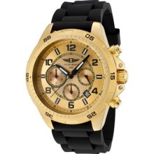 I by Invicta Watches Men's Chronograph Gold Dial Black Silicon Black