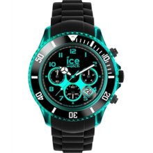 Ice Chrono Electrik 102082 Black Green Silicone Strap Men's Watch