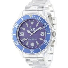 Ice-Watch Men's Pure PU.PE.B.P.12 Clear Plastic Quartz Watch with Purple Dial