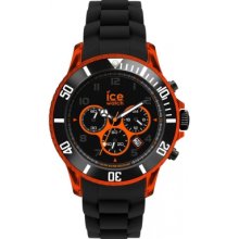 Ice-Watch Men's Quartz Watch With Black Dial Chronograph Display And Black Silicone Strap Ch.Koe.Bb.S