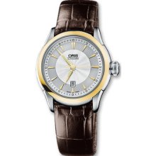 In Box Oris Artelier Date Automatic Gold Tone 31m Ladies Watch 56176044351ls