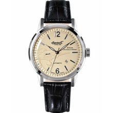 Ingersoll Gents Cream Dial Black Leather Strap Watch In8003ch