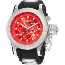 Invicta 10135 Men's Russian Diver Red Sunray Dial Black Rubber Strap S
