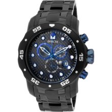 Invicta 10374 Pro Diver Scuba Chrono Black Carbon Fiber Dial Black Ss Mens Watch