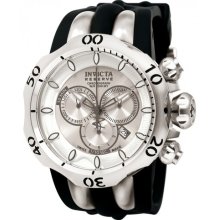 Invicta 10827 Men $1595 Venom Reserve Silver Ss Dial Black Polyurethane Watch