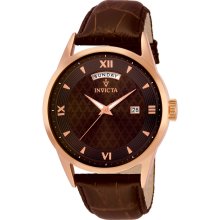 Invicta 12247 Vintage Brown Dial Rose Gold Stainless Men's Watch ...