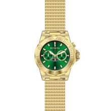 Invicta 80324 Men $895 Pro Diver Green Dial Quartz Mulitfunction Gold Ss Watch