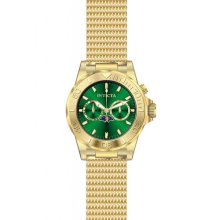 Invicta 80324 Men's Pro Diver Green Dial Gold Steel Bracelet Multifunction Watch