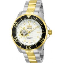 Invicta Grand Diver Automatic Two Tone Open Heart Bracelet Watch 13704