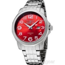 Invicta II 6860 Men's Red Dial Stainless Steel Watch