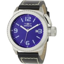 Invicta Men's 1109 Corduba Collection Swiss Blue Dial Black Leather Da