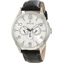 Invicta Men's 12194 Vintage Collection Silver Chronograph Dial Leather Watch