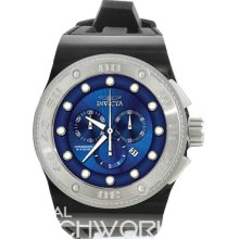 Invicta Men's Akula Chronograph Stainless Steel Case Rubber Bracelet Blue Tone Dial Date Display 12292