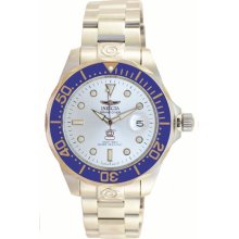 Invicta Men's Grand Diver Stainless Steel Case and Bracelet Silver Tone Dial 13789