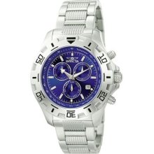 Invicta Mens Python Chronograph Stainless Steel Blue Dial Stainless Steel Watch