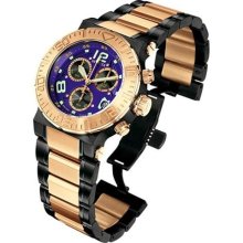 Invicta Men's Reserve Blue Dial Black Ion Plated & 18k Rose Gold ...