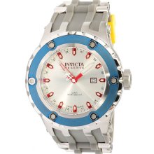 Invicta Men's Reserve GMT Stainless Steel Case Chronograph Silver Dial Rubber Strap 10970