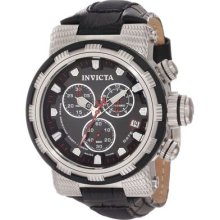 Invicta Mens Reserve Swiss Made Chronograph Black Dial Textured Case Watch
