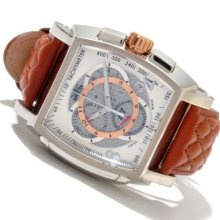 Invicta Men's S1 Rally Swiss Made Quartz Chronograph Leather Strap Watch BROWN