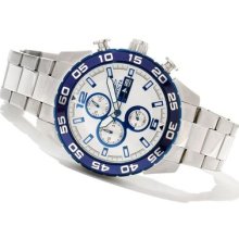 Invicta Mens Specialty Chronograph Blue Ip Bezel Stainless Steel Bracelet Watch