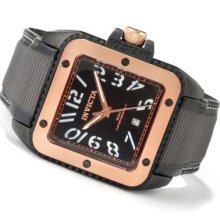 Invicta Men's Specialty Quartz Stainless Steel Case Leather & Techno Fiber Strap Watch