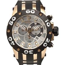 Invicta Men's Subaqua Reserve Chronograph Silver Dial Black Polyurethane Watch 0