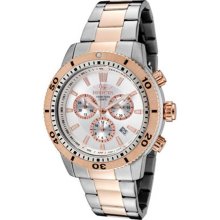 Invicta Men's Two Tone Stainless Steel Case and Bracelet Chronograph Silver Dial 1204