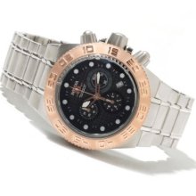 Invicta Mid-size Subaqua Sport Quartz Chronograph Carbon Fiber Dial Stainless Steel Bracelet Watch