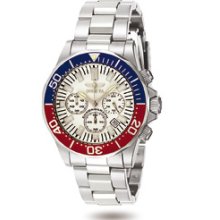 Invicta Sapphire Diver Chronograph White Dial Red/Blue Bezel Luminous