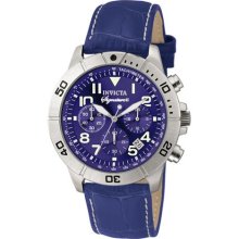 Invicta Signature Chronograph Blue Leather Mens Watch 7282 ...