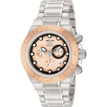 Invicta Subaqua Unisex Quartz Watch With Rose Gold Dial Chronograph Display And Silver Stainless Steel Bracelet 10849