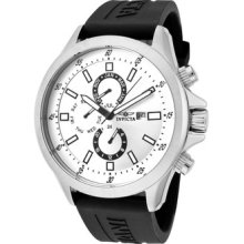 Invicta Watch 1836 Men's Specialty Silver Dial Black Polyurethane