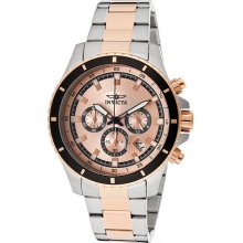 Invicta Watches Men's Pro Diver Chronograph Rose Gold Dial Two Tone T