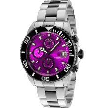 Invicta Watches Men's Pro Diver Chronograph Purple Dial Two Tone Two T