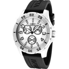 Invicta Watches Men's Specialty Silver Dial Black Polyurethane Black