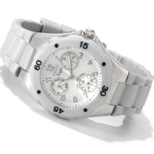 Invicta Women's Angel Quartz Date & Day Polyurethane Strap Watch SILVERTONE