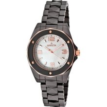 Invicta Women's Ceramics White MOP Dial Black Ceramic ...