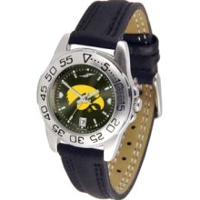 Iowa Hawkeyes NCAA AnoChrome Sport Ladies Watch (Leather Band)