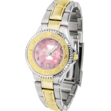 Iowa State Cyclones Competitor Ladies Watch with Mother of Pearl Dial and Two-Tone Band