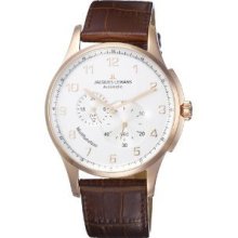 Jacques Lemans Men's & Women's Stainless Steel Case Brown Leather Watch 1-1525c