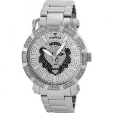 JBW Just Bling Iced Out Men's JB-8100-C Urban Stainless Steel Lion Face Diamond Watch