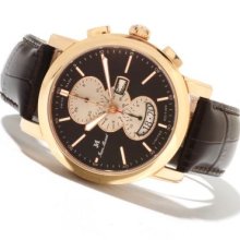 Jean Marcel Men's Clarus Limited Edition Swiss Made Automatic Chronograph Leather Strap Watch