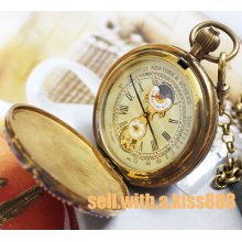 Jewelry Archaize 5 Hands Mechanical Brass Pocket Watch