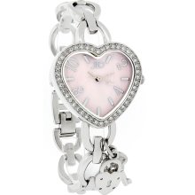 Jlo Heart & Key Charm Ladies Pink Mop Watch J2/1023PMSB