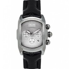 Joe Rodeo Men's Jki29 King 0.36ct Diamond Chronograph Black Leather Quartz Watch