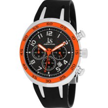 Joshua & Sons Watches Men's Black Dial Black Polyurethane Black Polyur