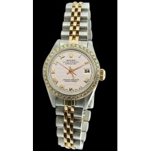 Jubilee bracelet rolex SS & gold white roman dial rolex date just women watch