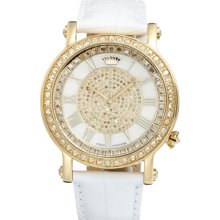 Juicy Couture 'Queen Couture' Leather Strap Watch