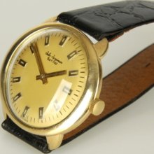 Jules Jurgensen 14k. Mens Dress Watch Vintage 1950s 17j Classic