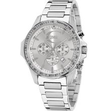 Just Cavalli Unisex Watch R7273693015 In Collection Actually With Chronograph, Silver Dial And Stainless Steel Bracelet